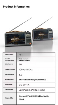 Տնային ռադիո տարեցների համար՝ Bluetooth բարձրախոսով և HD տեսանյութերի նվագարկիչով