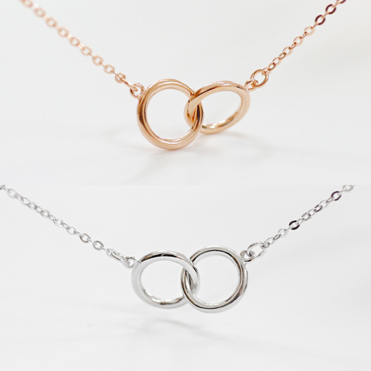 Title 3, Circle double ring necklace