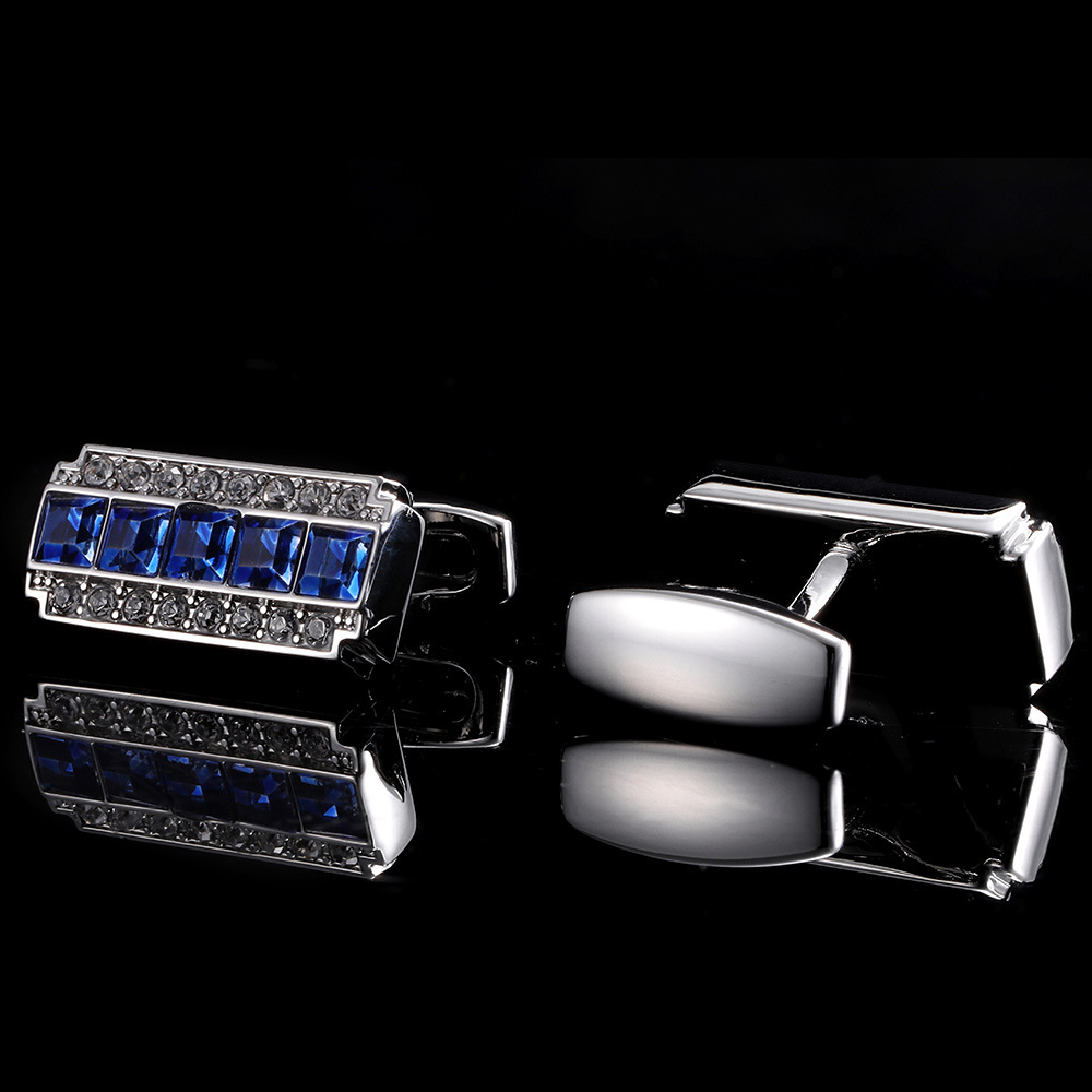 Title 1, Crystal Cufflinks French Shirt Business Blue an...