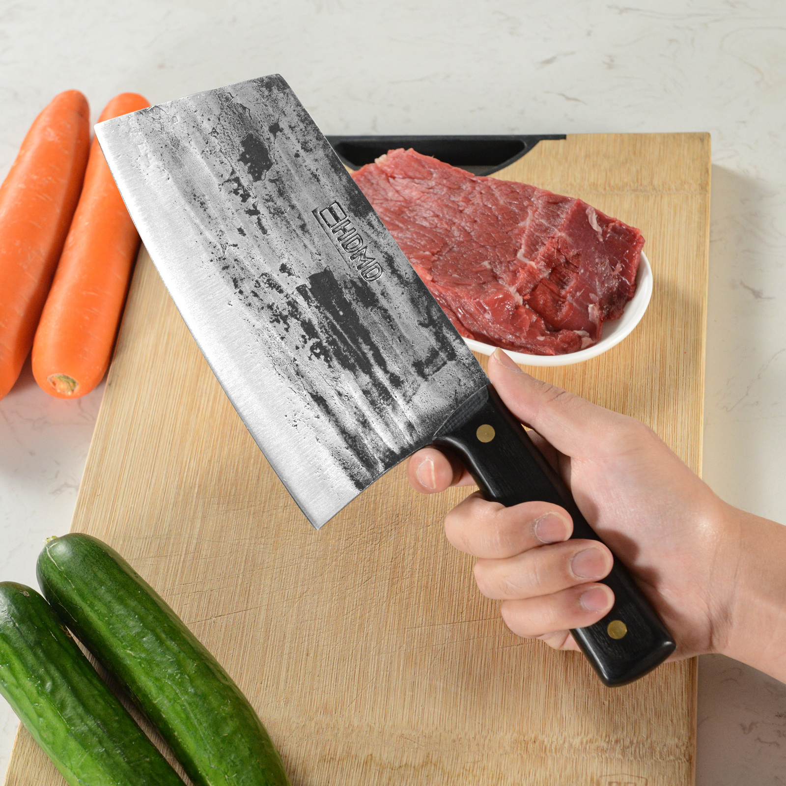 Heavy Duty Meat Cleaver Knife, Forged Steel. Razor-sharp Handmad Forged Blade, Ergonomic Full Tang Design, Non-slip Wood Handle, Multi-purpose Meat Cleaver Knife, Consider These Before Purchasing.