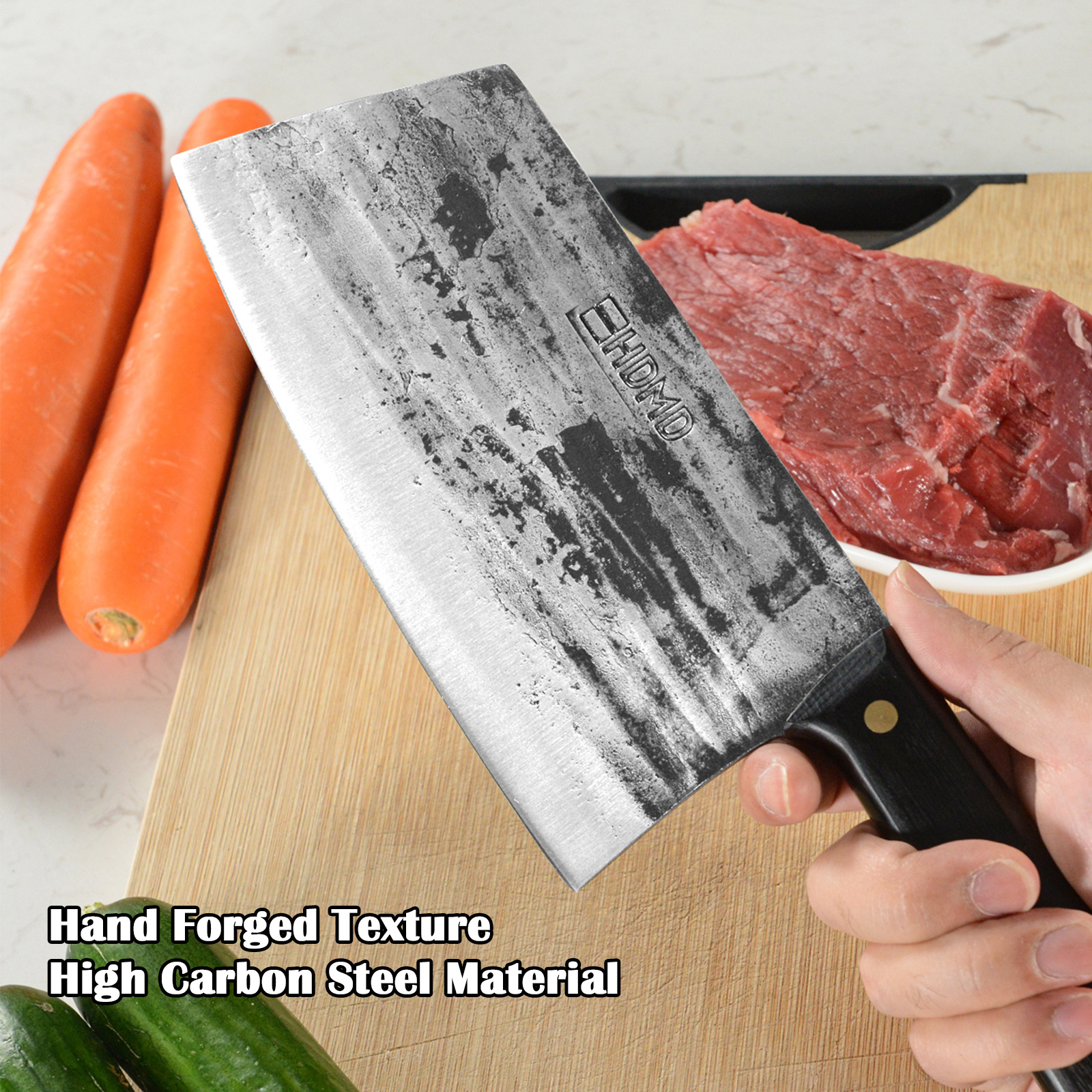 Heavy Duty Meat Cleaver Knife, Forged Steel. Razor-sharp Handmad Forged Blade, Ergonomic Full Tang Design, Non-slip Wood Handle, Multi-purpose Meat Cleaver Knife, Consider These Before Purchasing.