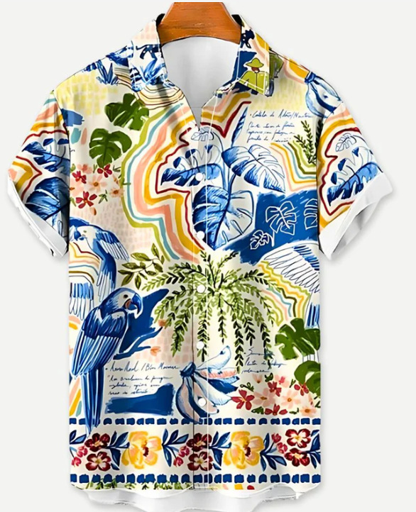 Title 13, Sommer Freizeithemd Herren Hawaiian Shirt Stran...