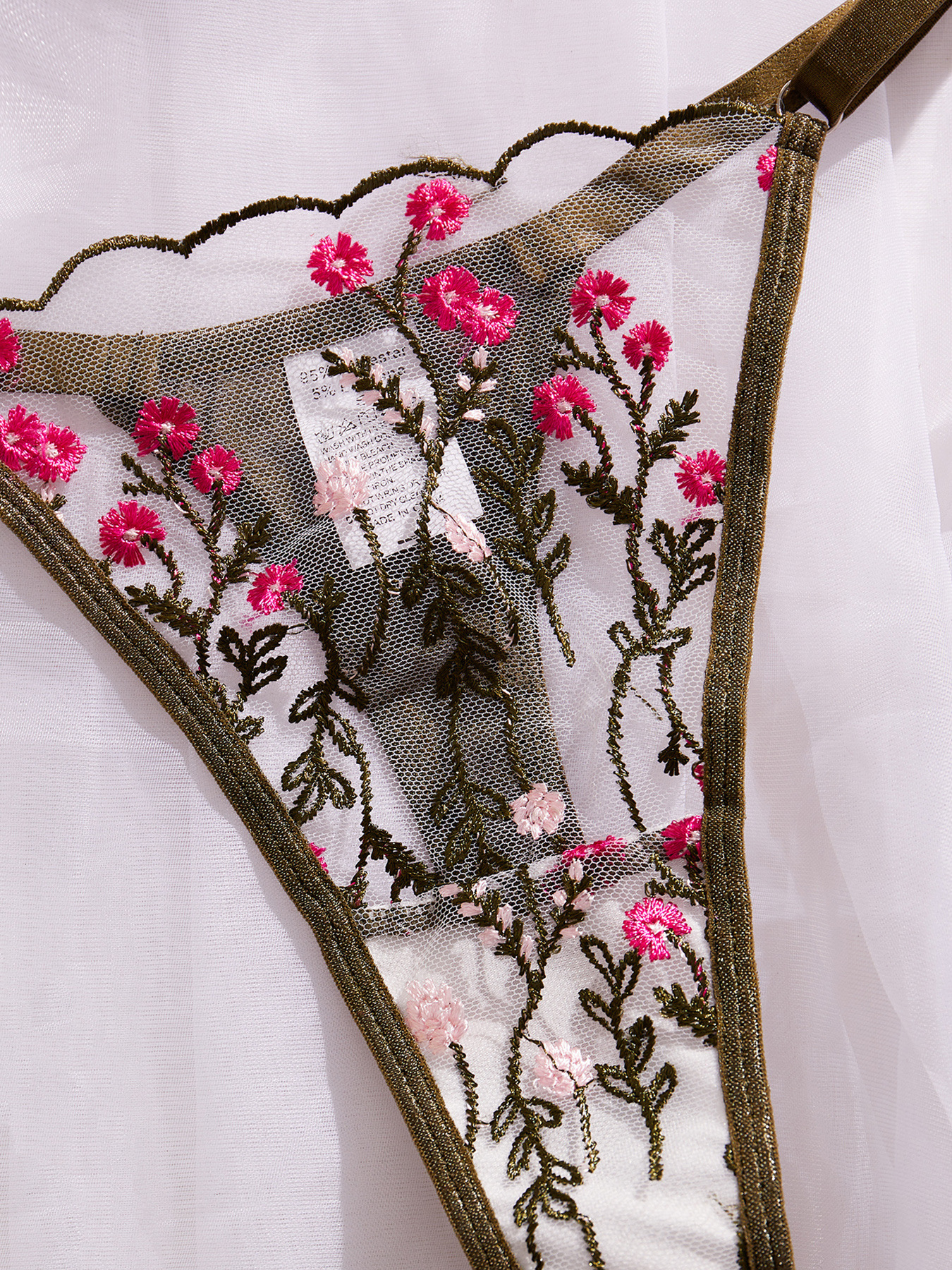 Title 16, Floral Embroidery Bra Comfortable Soft Multi-co...