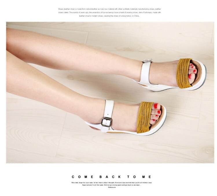 Title 19, Flat heel leather sandals offer all-day comfort...