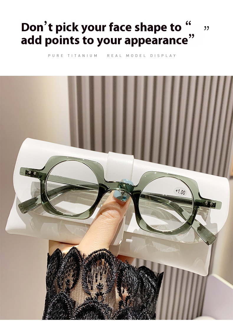 Title 3, Anti-blue Light Retro Frame Presbyopic Glasses ...