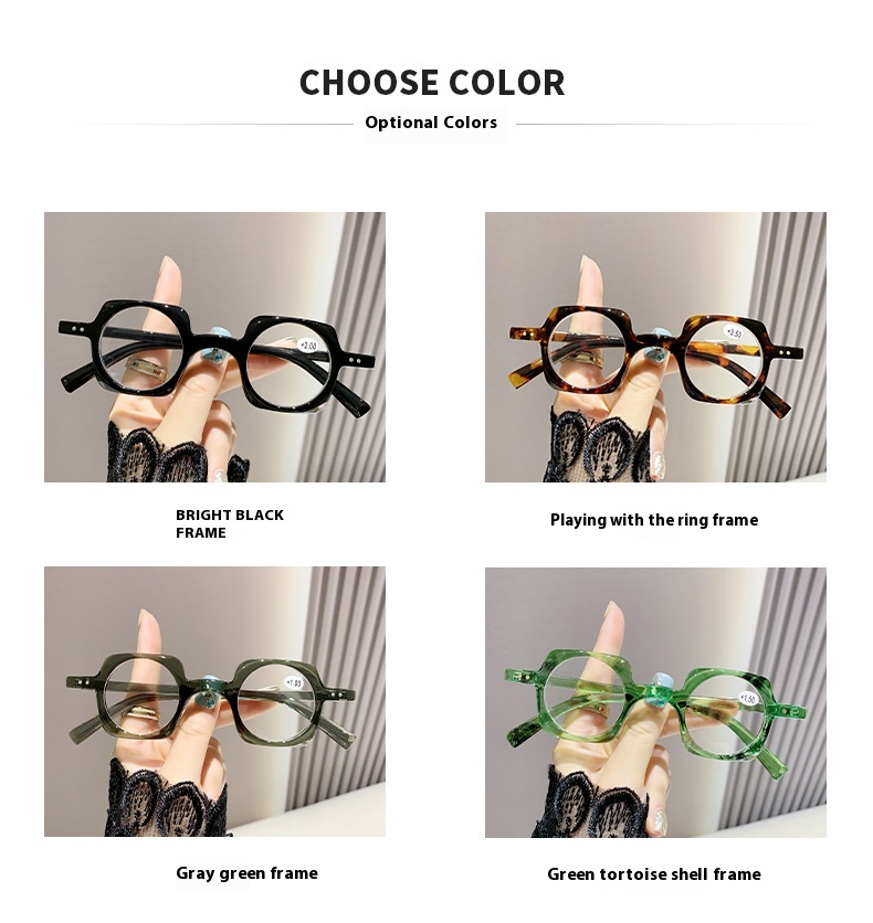 Title 5, Anti-blue Light Retro Frame Presbyopic Glasses ...