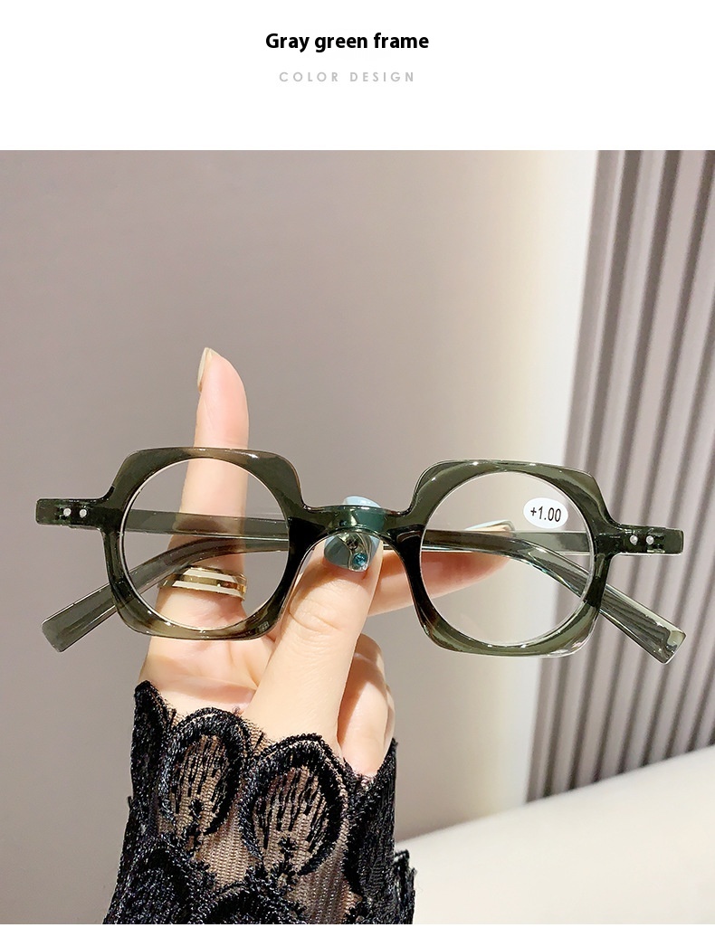 Title 15, Anti-blue Light Retro Frame Presbyopic Glasses ...