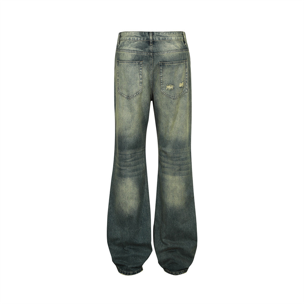 Title 6, Jeans Brancas Lavadas com Textura Masculinas Co...