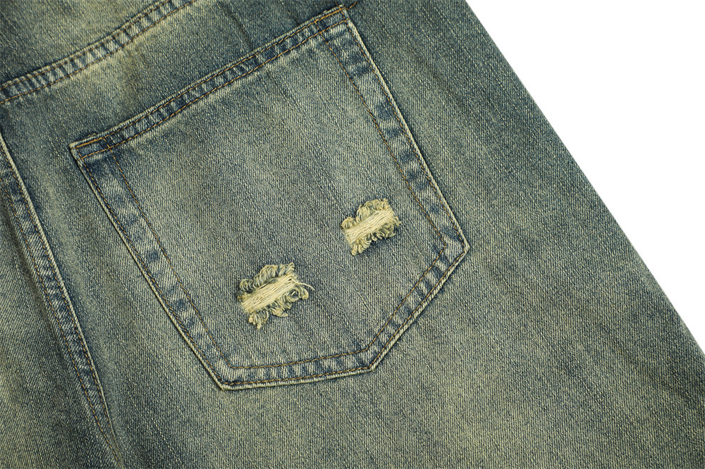 Title 11, Jeans Brancas Lavadas com Textura Masculinas Co...