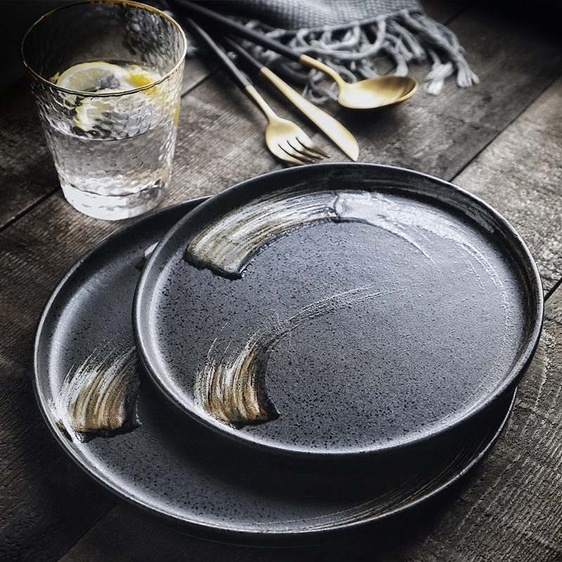 Title 4, Ceramic Tableware Steak Plate Flat Plate Dinner...