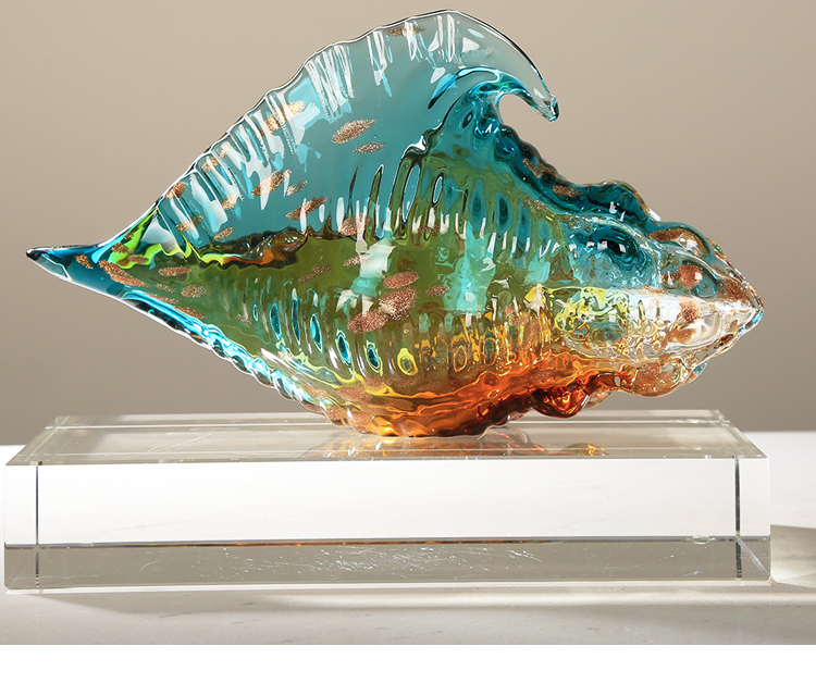 Title 2, Light Luxury Colored Glaze Colorful Conch Decor...