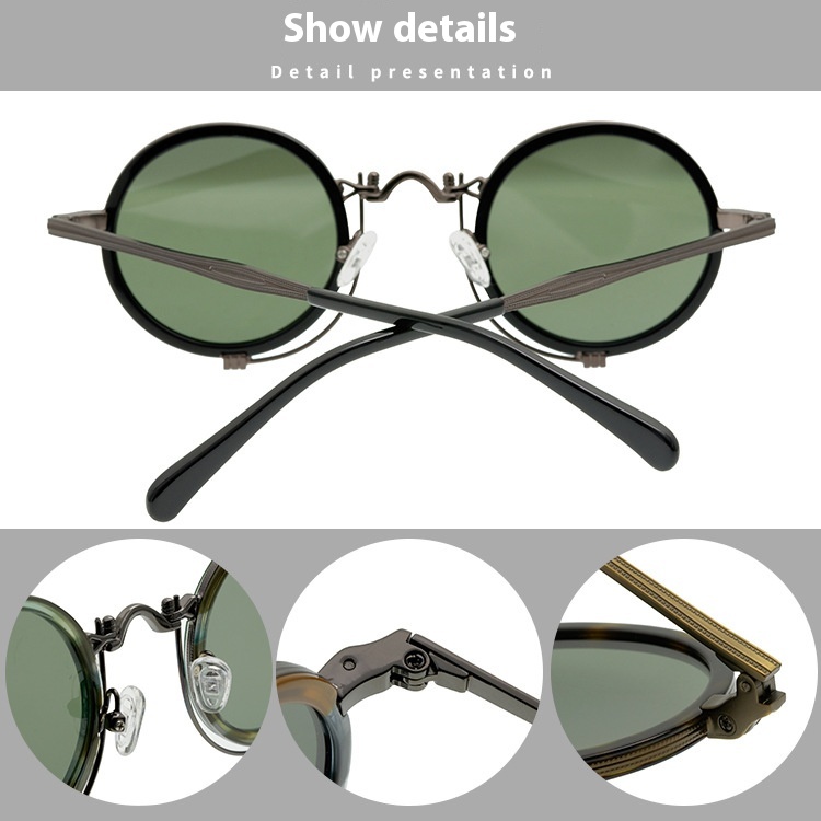 Title 2, Circular Retro Polarized Sunglasses Artistic Re...