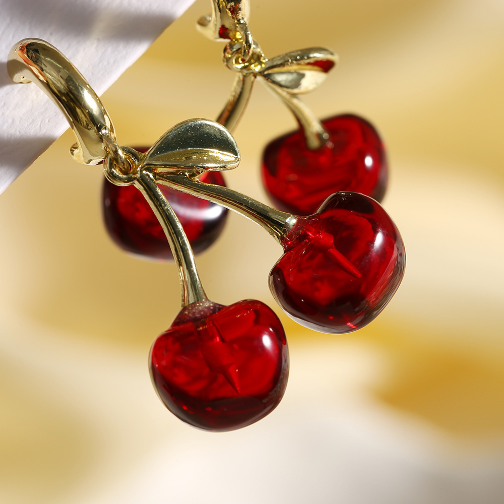 Title 3, Cherry Niche Design Light Luxury Earrings