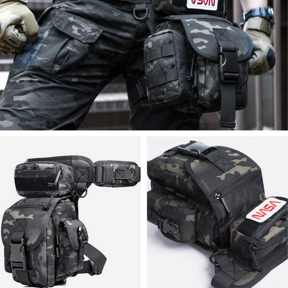 Waterproof Drop Leg Pouch Bag for Outdoor Activities. Nylon lining. ★★ PREMIUM QUALITY: Made of 1050D waterproof material, military-style specifications nylon, scratch-resistant, tear resistant, not easy to fade. ★★ BIG CAPACITY: 8.3