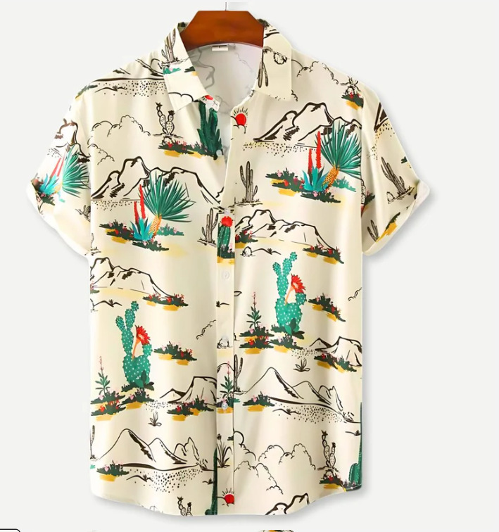 Title 7, Camisa Havaiana Plus Size Masculina com Estampa...