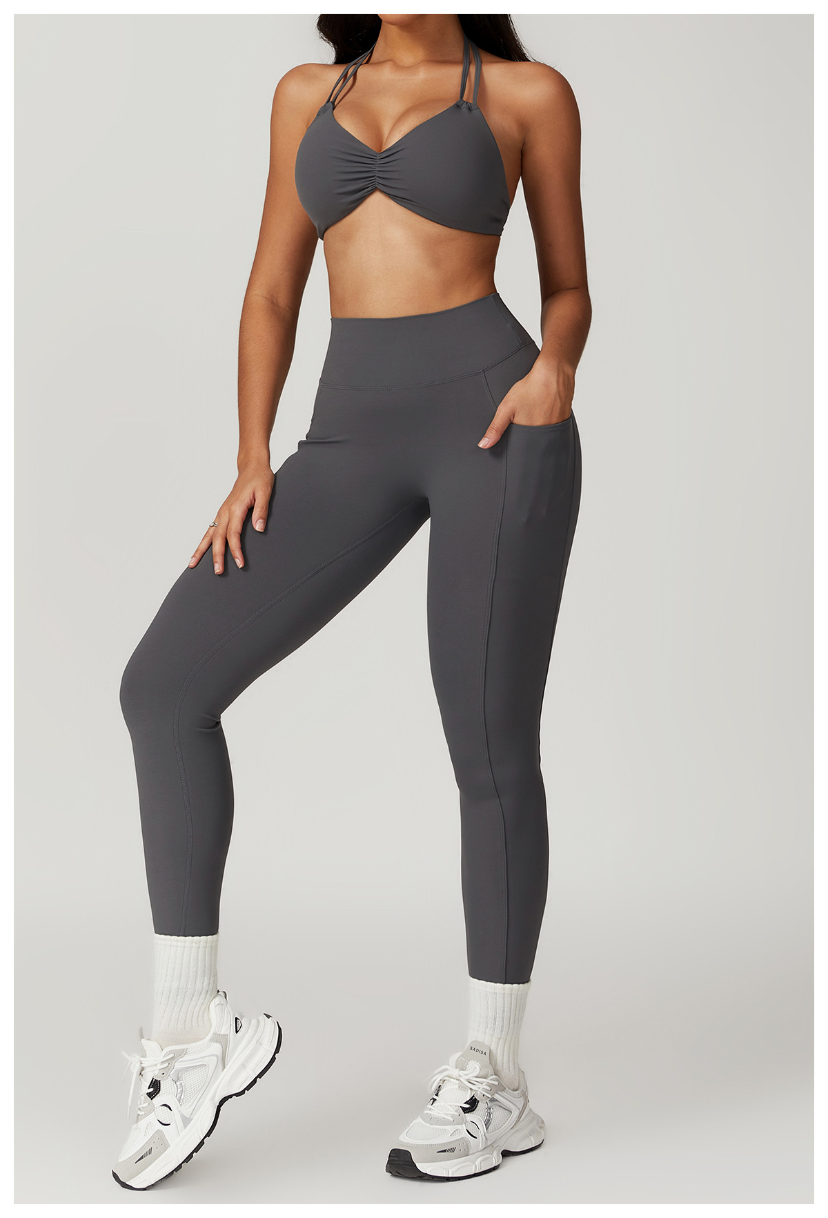 Title 14, Sneldrogende skinny yoga broek met hoge taille,...