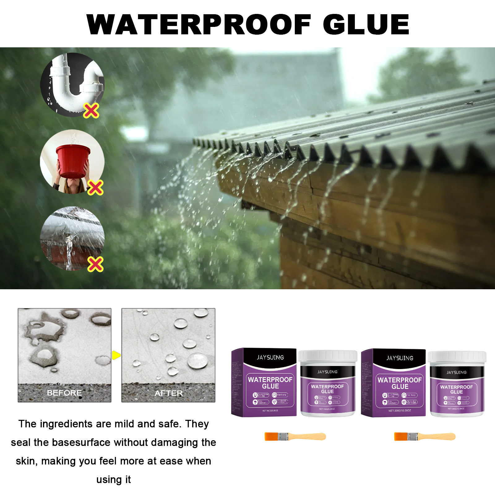 Title 7, Waterproof Leak-repairing Agent Roof Bathroom W...