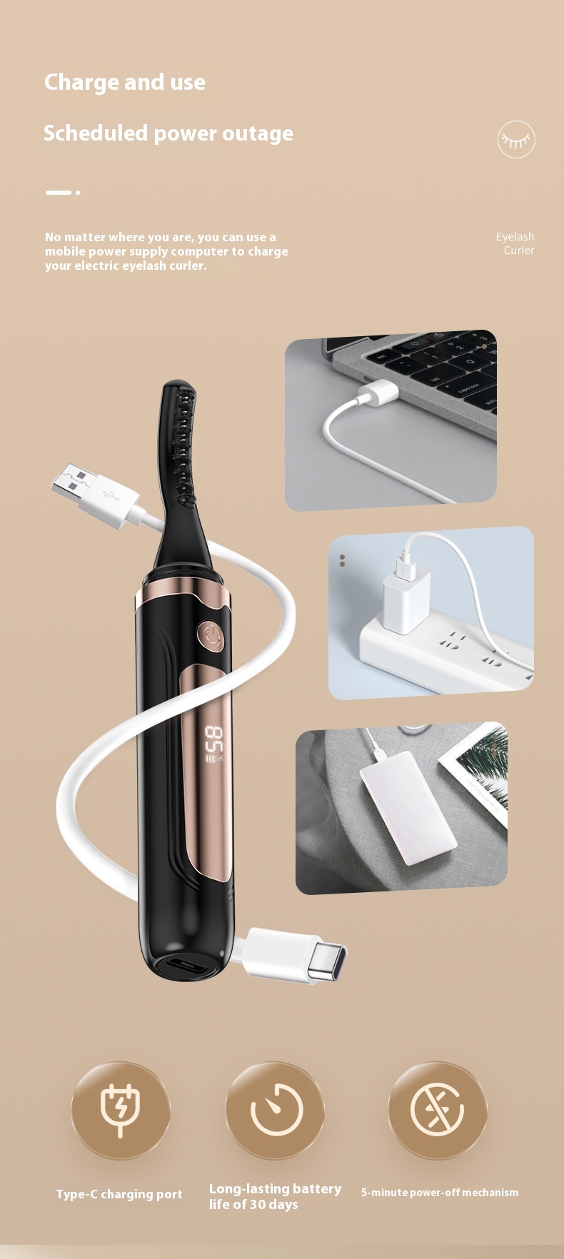 Title 11, Electric Eyelash Curler Hair Curler USB Charging