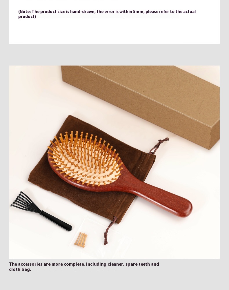 Title 1, Natural Ebony Balloon Meridian Massage Comb