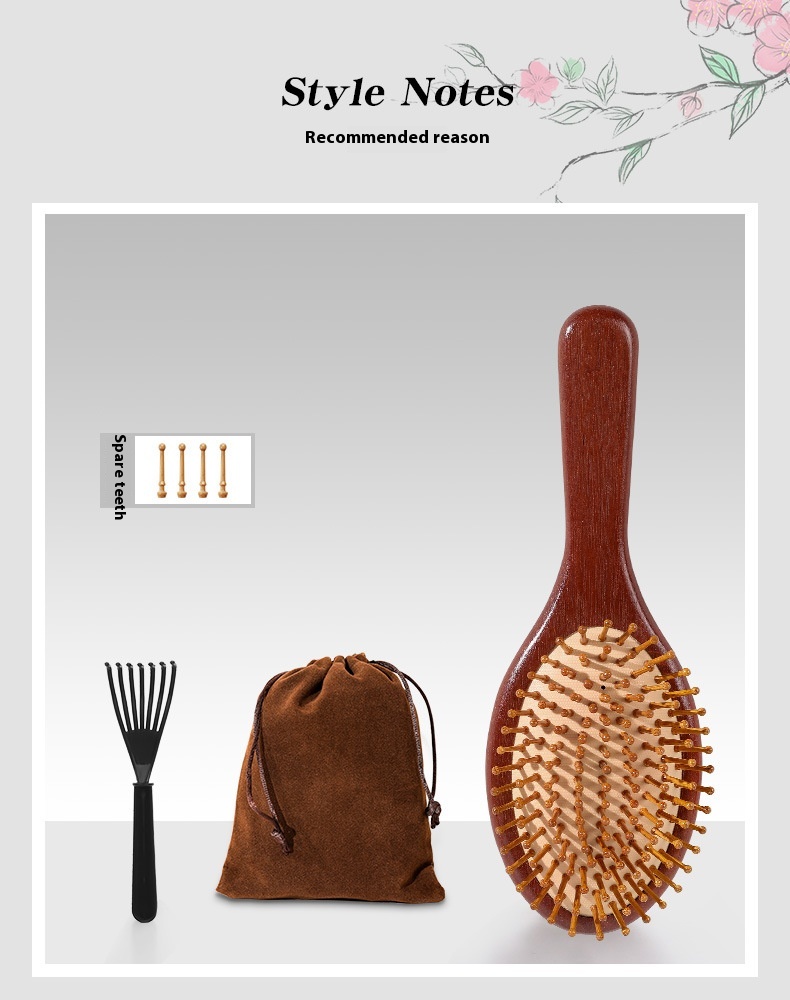 Title 10, Natural Ebony Balloon Meridian Massage Comb