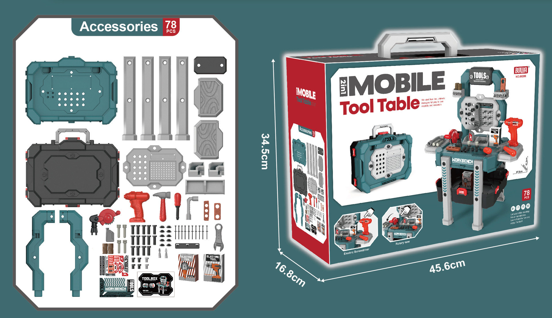 Title 2, Electric Drill Screw Repair Toolbox Toy Set