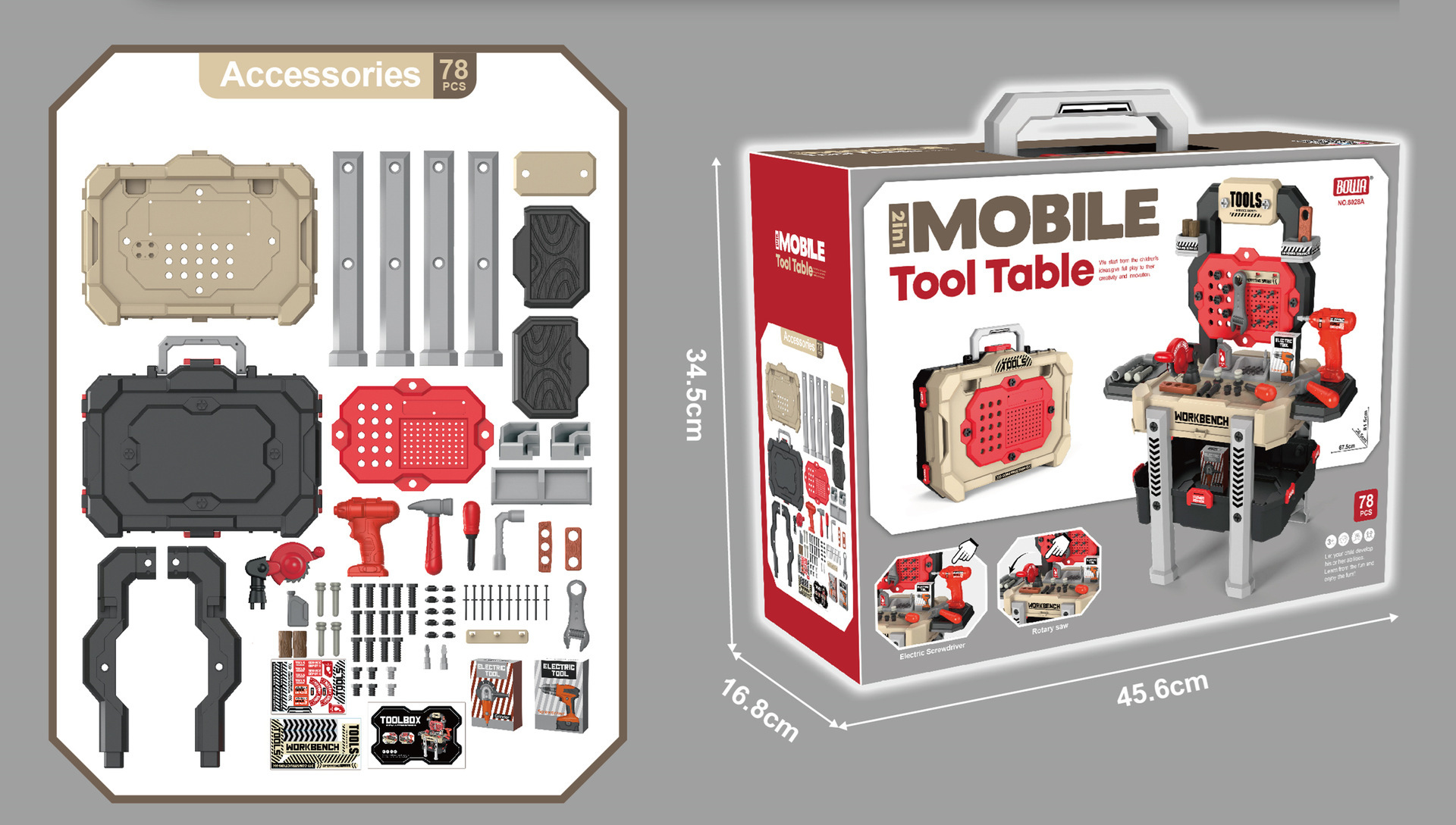 Title 3, Electric Drill Screw Repair Toolbox Toy Set