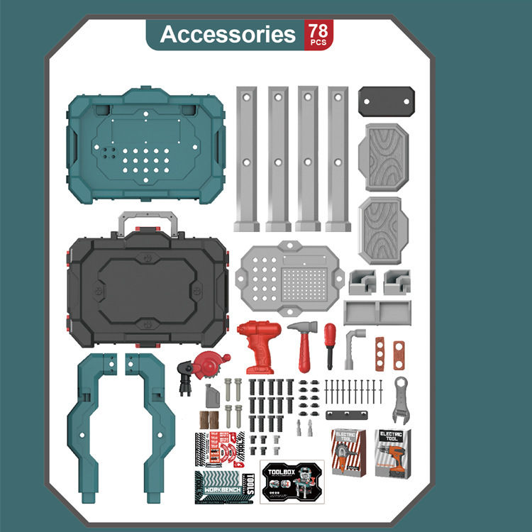 Title 4, Electric Drill Screw Repair Toolbox Toy Set