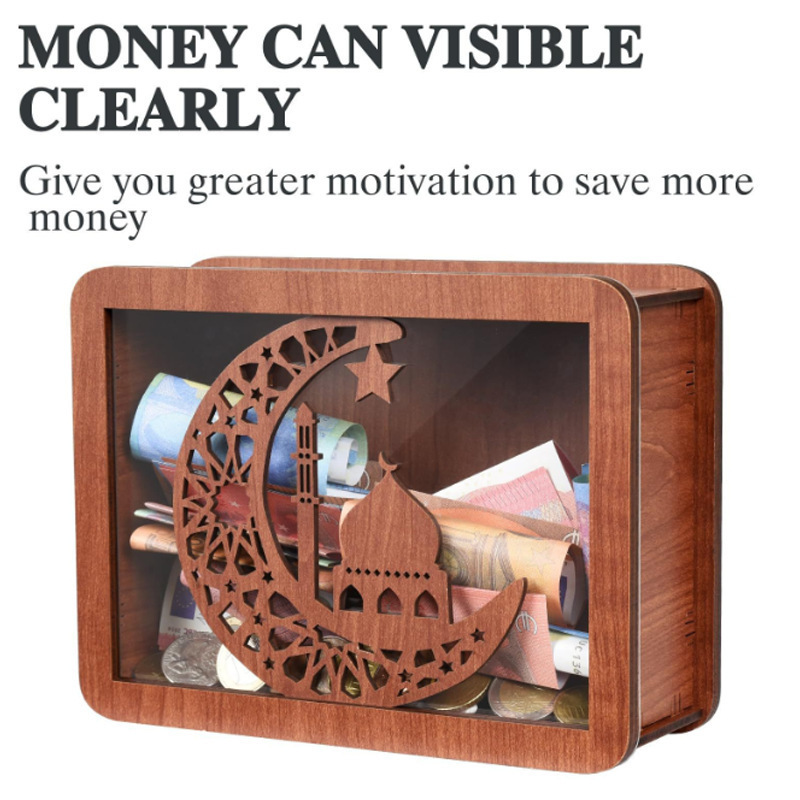 Title 2, Wooden Piggy Bank Retro Transparent