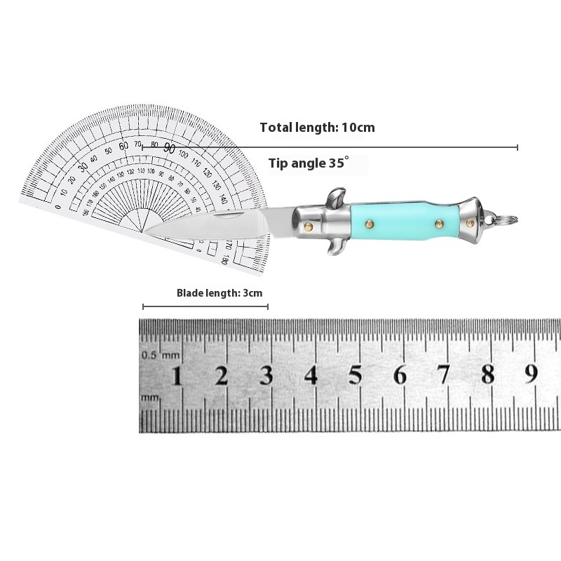 Title 5, Folding Knife Unpacking Tool ABS Handle Keychai...