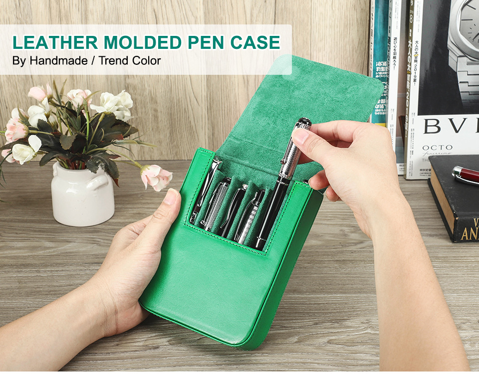 Title 6, Handmade Creative Drawer-style Leather Pen Stor...