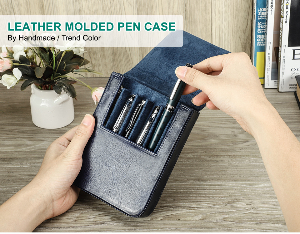 Title 7, Handmade Creative Drawer-style Leather Pen Stor...