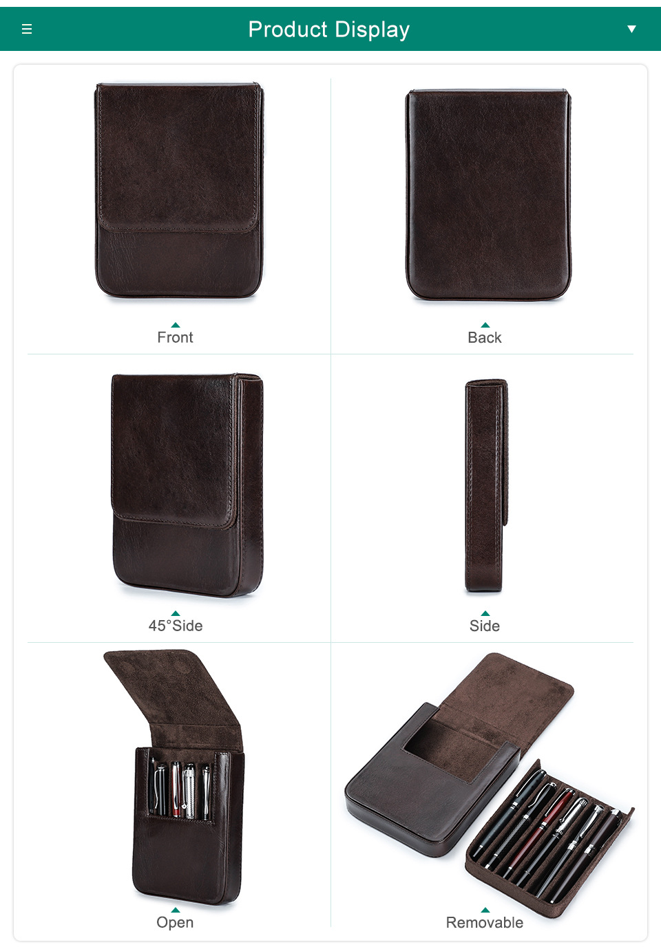 Title 9, Handmade Creative Drawer-style Leather Pen Stor...