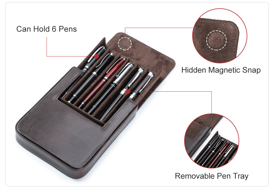 Title 13, Handmade Creative Drawer-style Leather Pen Stor...