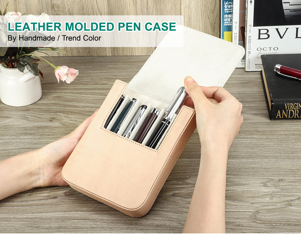 Title 21, Handmade Creative Drawer-style Leather Pen Stor...