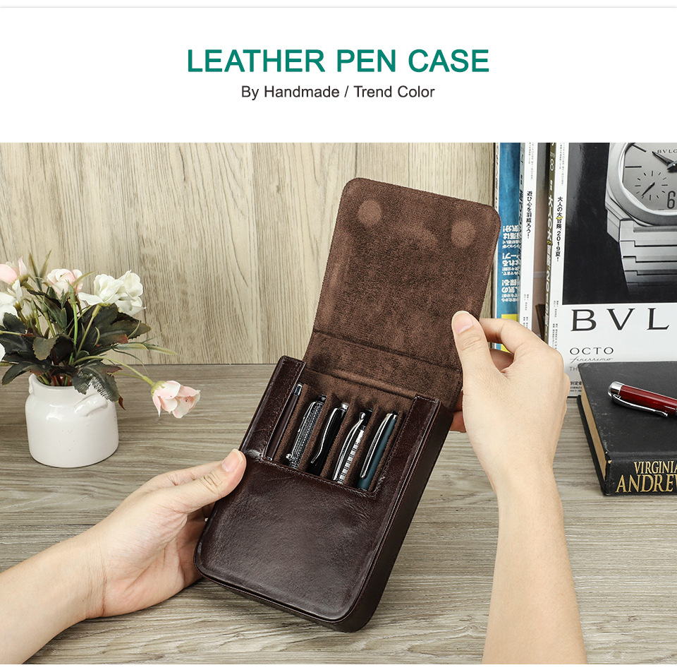 Title 22, Handmade Creative Drawer-style Leather Pen Stor...