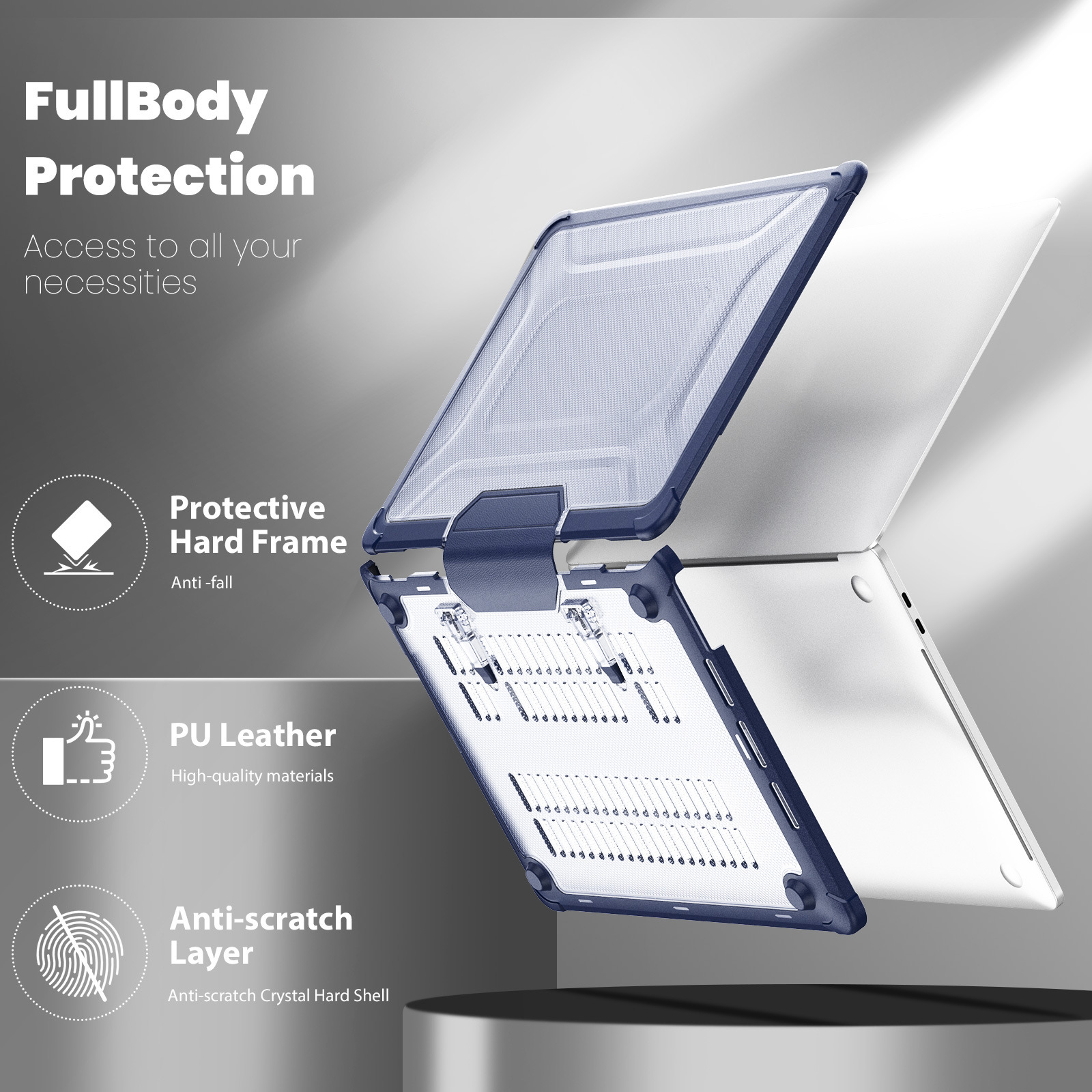 Title 6, Air13 Laptop Case Transparent Frosted Cooling B...