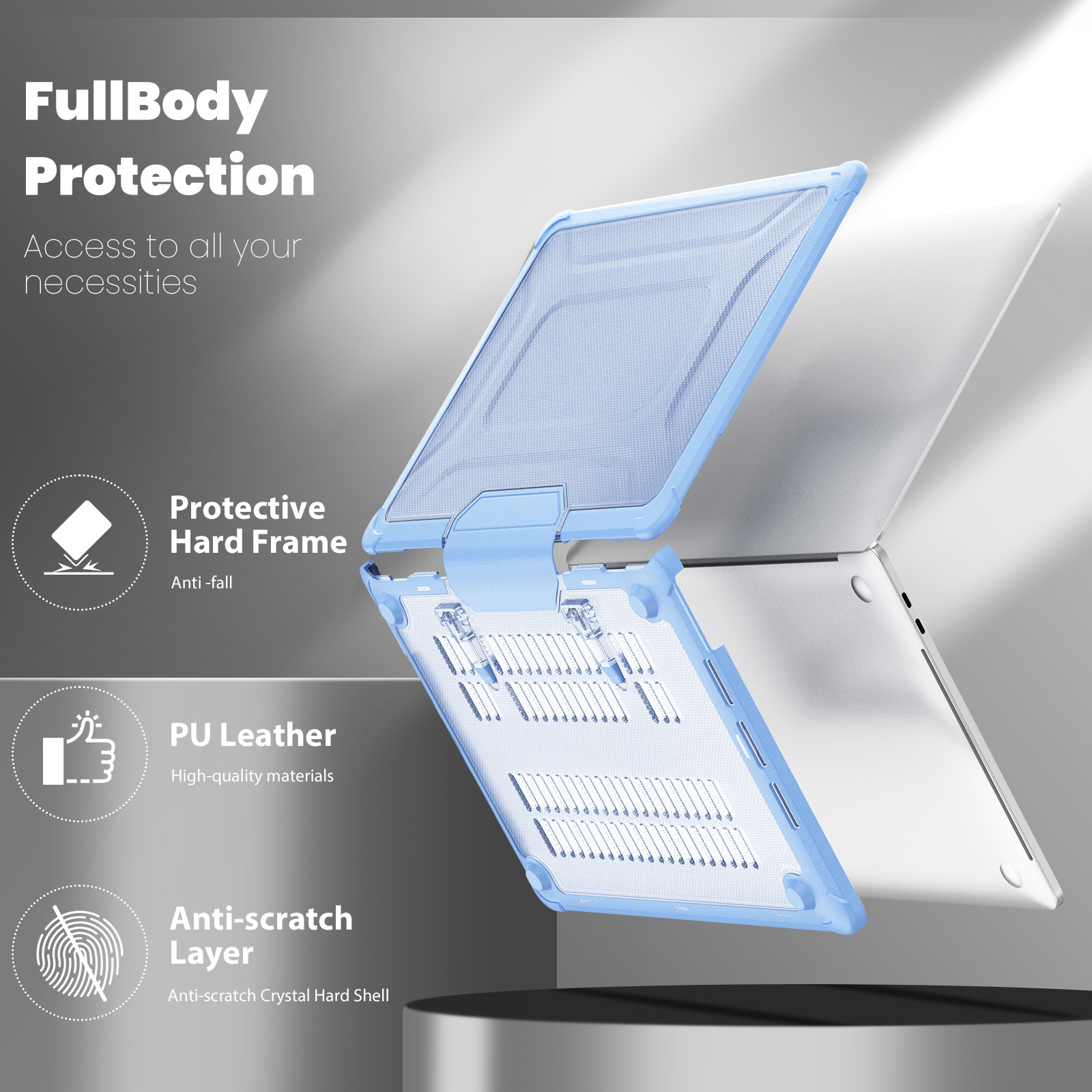 Title 15, Air13 Laptop Case Transparent Frosted Cooling B...