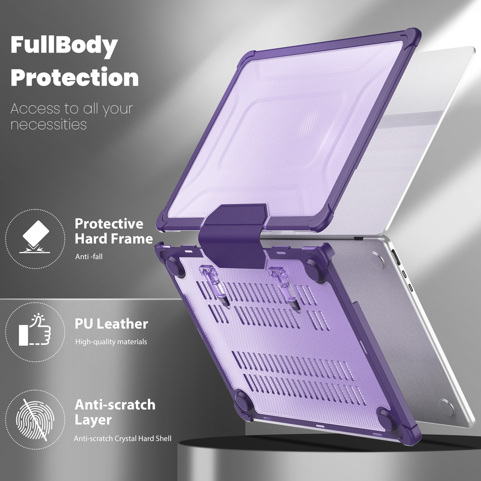 Title 16, Air13 Laptop Case Transparent Frosted Cooling B...