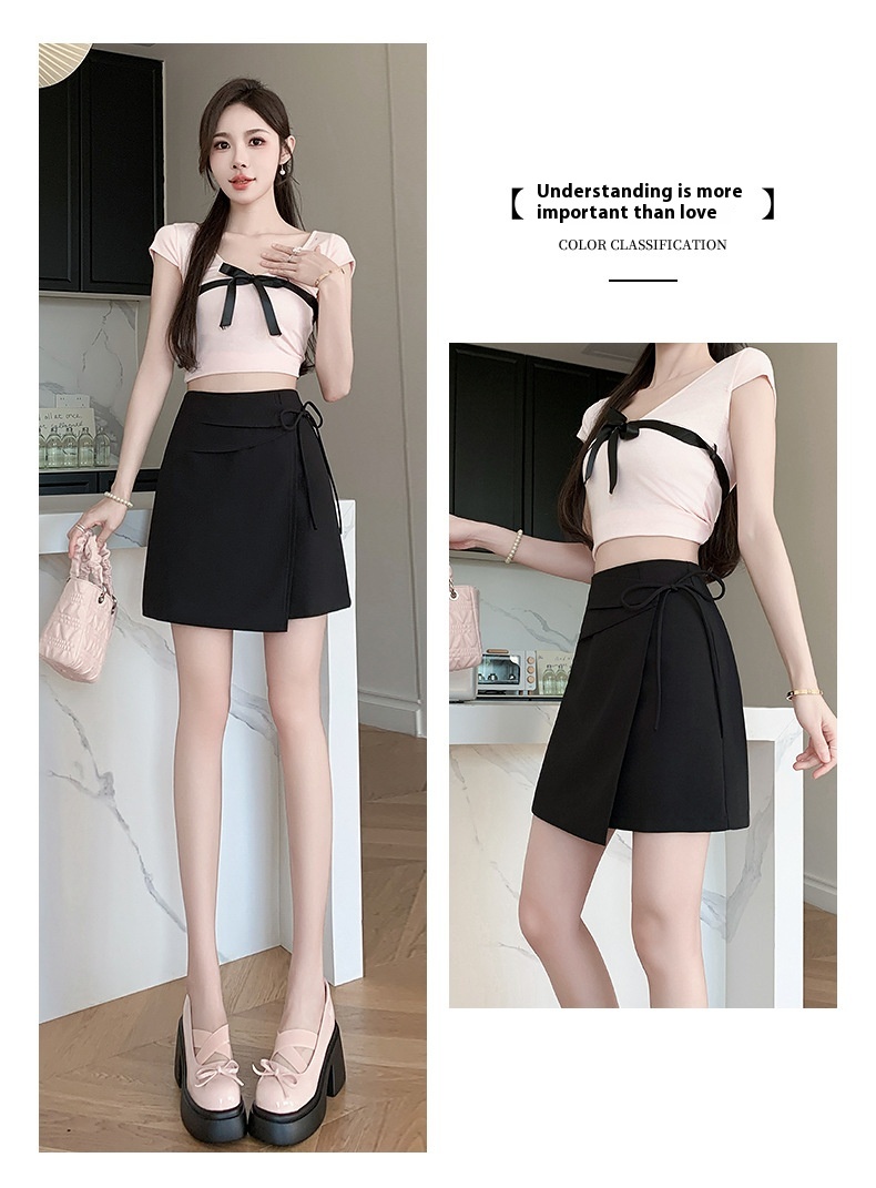 Title 3, Lace-up asymmetric skirt, new Chinese style, pl...