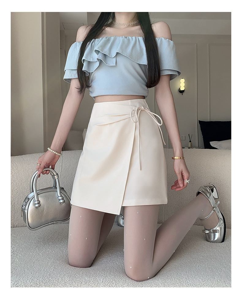 Title 4, Lace-up asymmetric skirt, new Chinese style, pl...