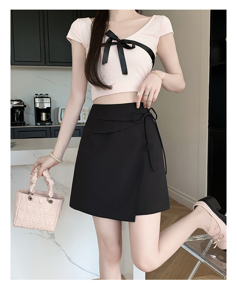 Title 8, Lace-up asymmetric skirt, new Chinese style, pl...