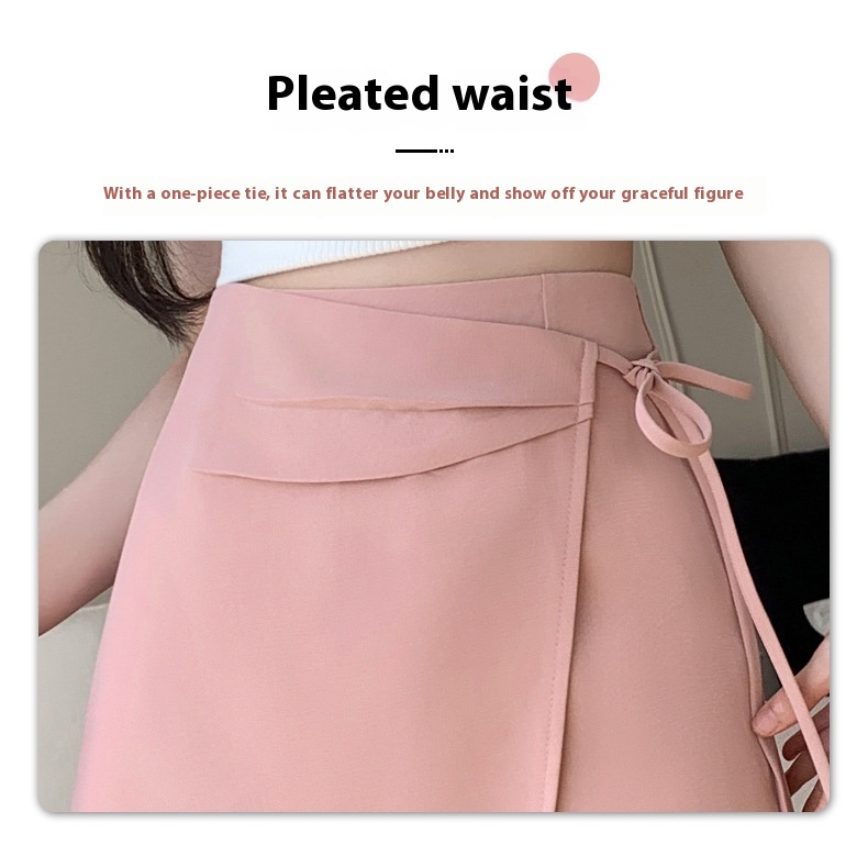 Title 10, Lace-up asymmetric skirt, new Chinese style, pl...