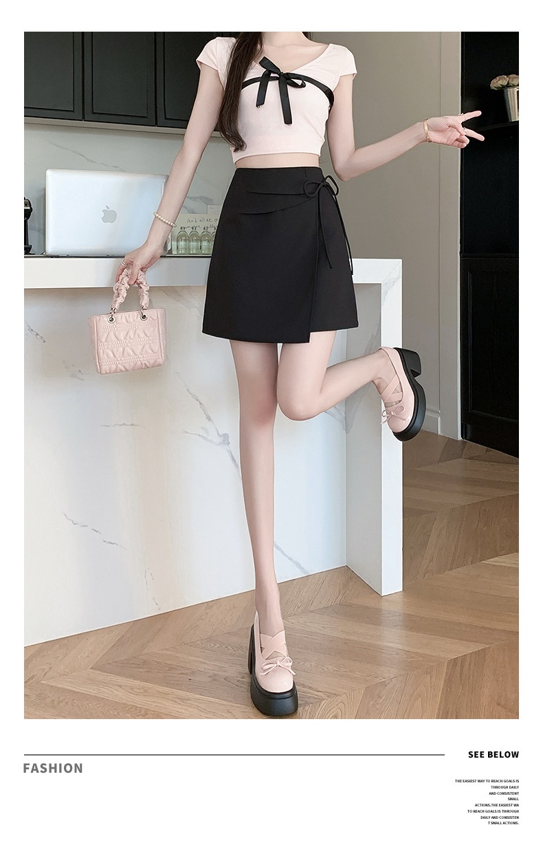 Title 13, Lace-up asymmetric skirt, new Chinese style, pl...