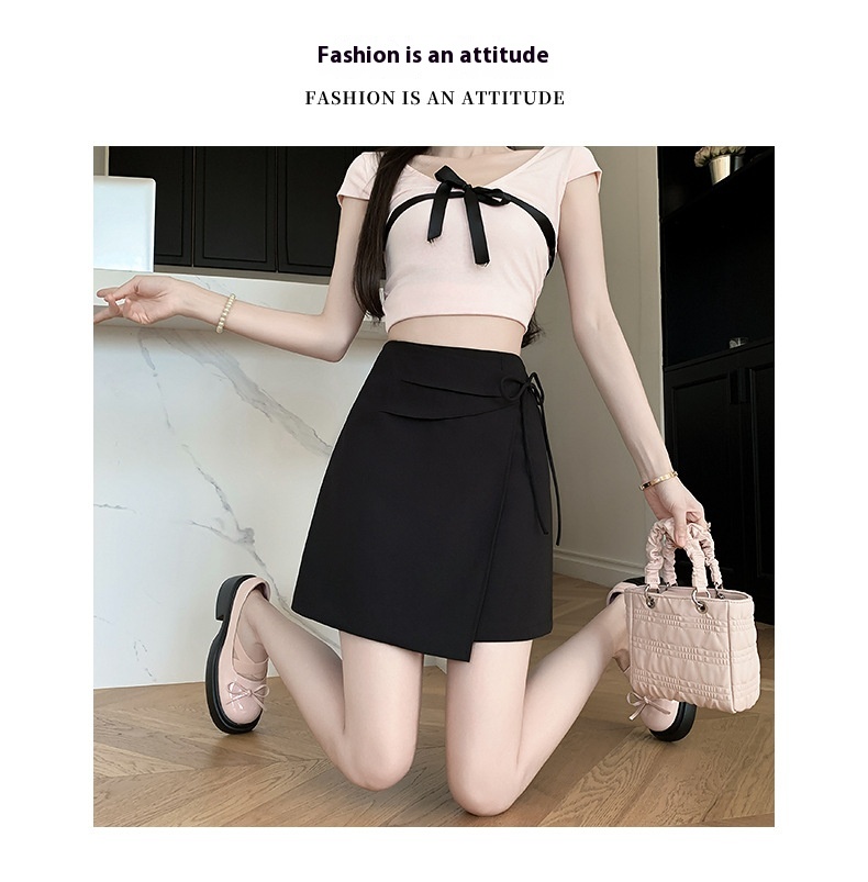 Title 19, Lace-up asymmetric skirt, new Chinese style, pl...