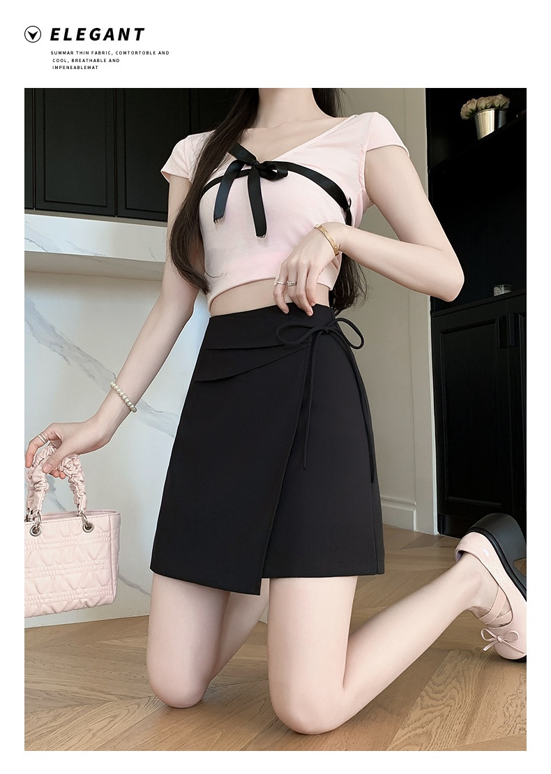 Title 23, Lace-up asymmetric skirt, new Chinese style, pl...