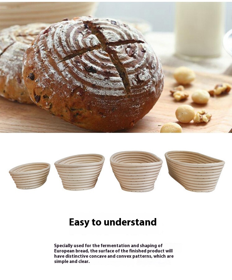 Title 3, Bread Fermented Basket Home Baking Oval Handmad...