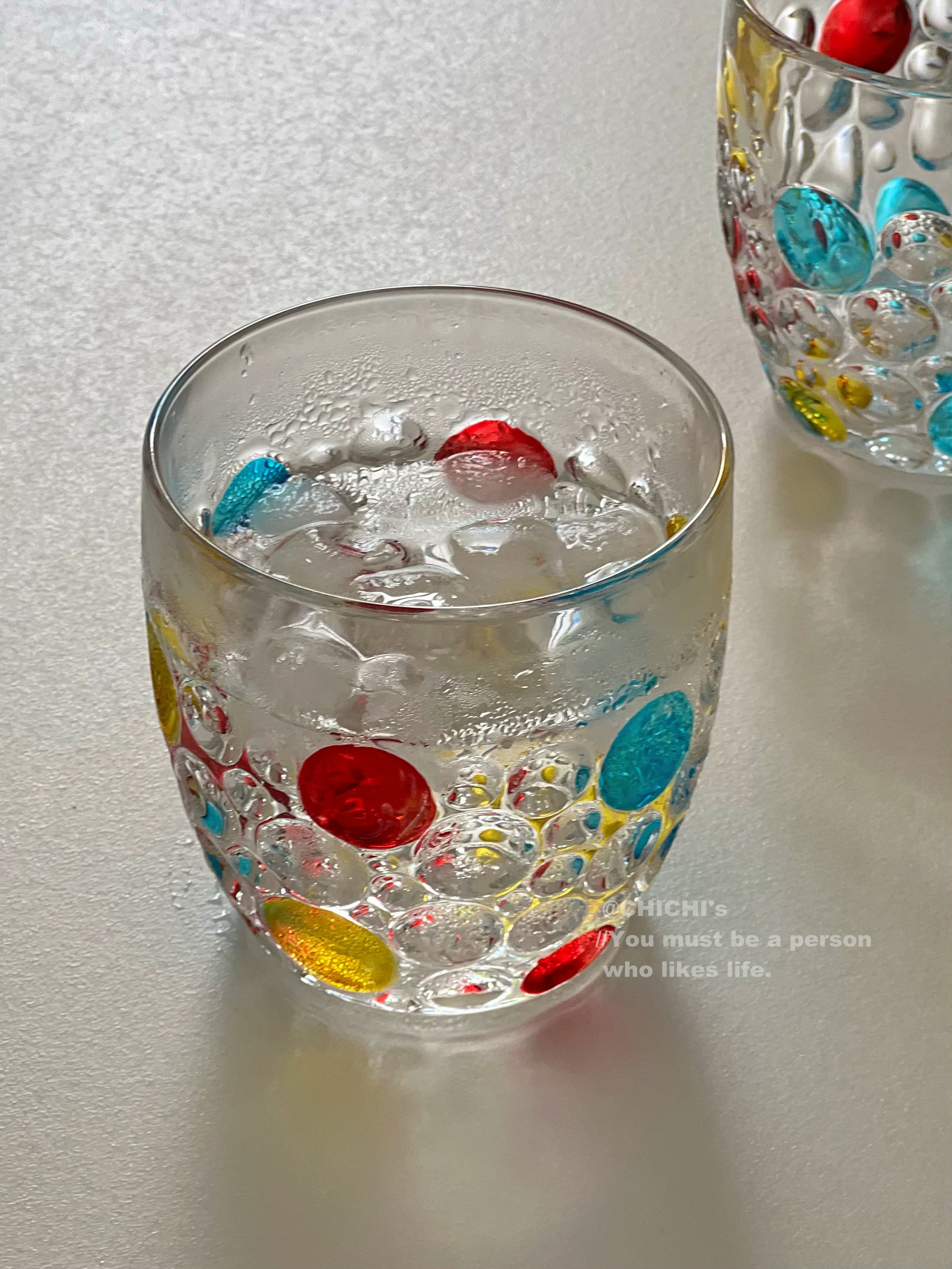 Title 1, Vintage Hand-painted Colored Dot Bubble Glass