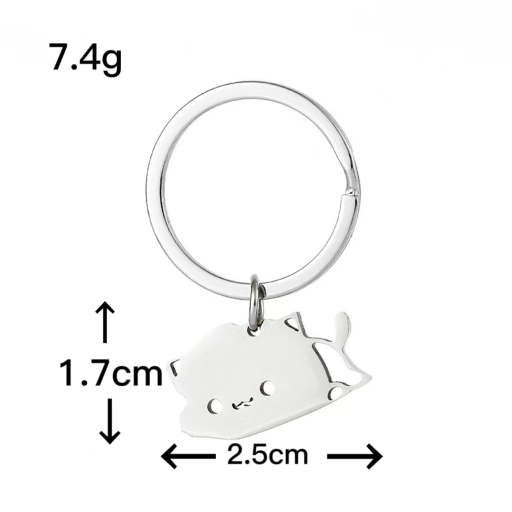 Title 1, Stainless Steel Cartoon Kitten Key Buckle Bag O...