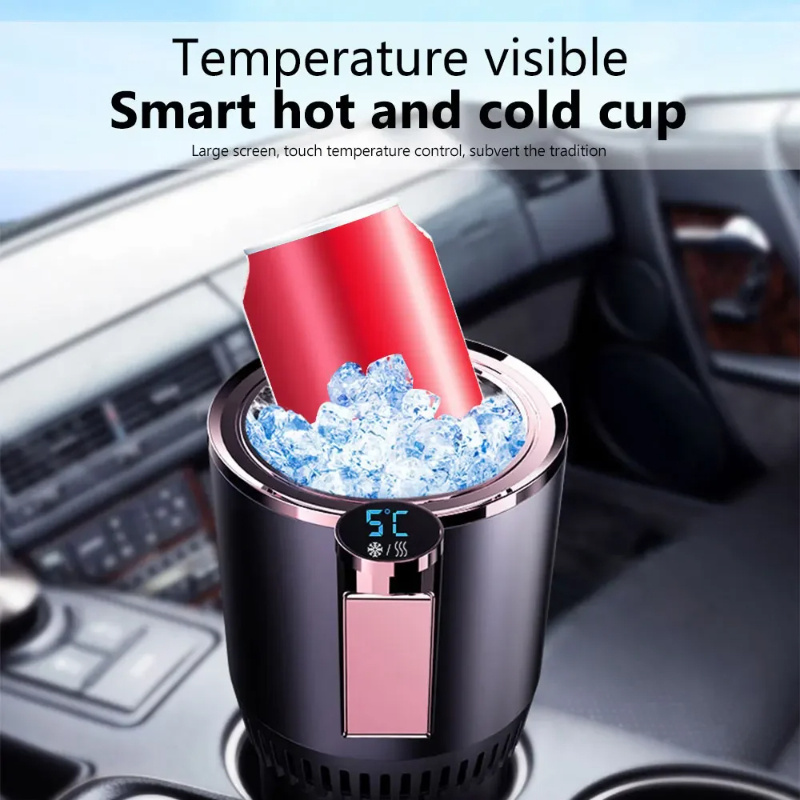 2 In1 Car Heating Cooling Cup 12V Smart Car Cup Holder Digital ...