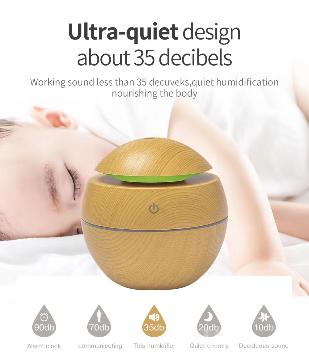 Title 8, USB Wood Grain Mushroom Humidifier Household Mi...